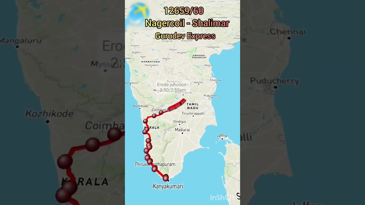 12659/60 Nagercoil junction - Shalimar Gurudev Express #shortsfeed #shortvideo #shorts