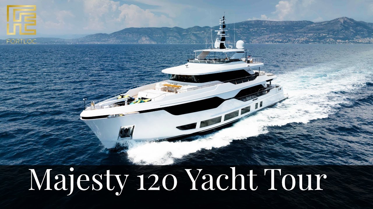 Majesty 120 superyacht tour at 2024 Cannes Yachting Festival.