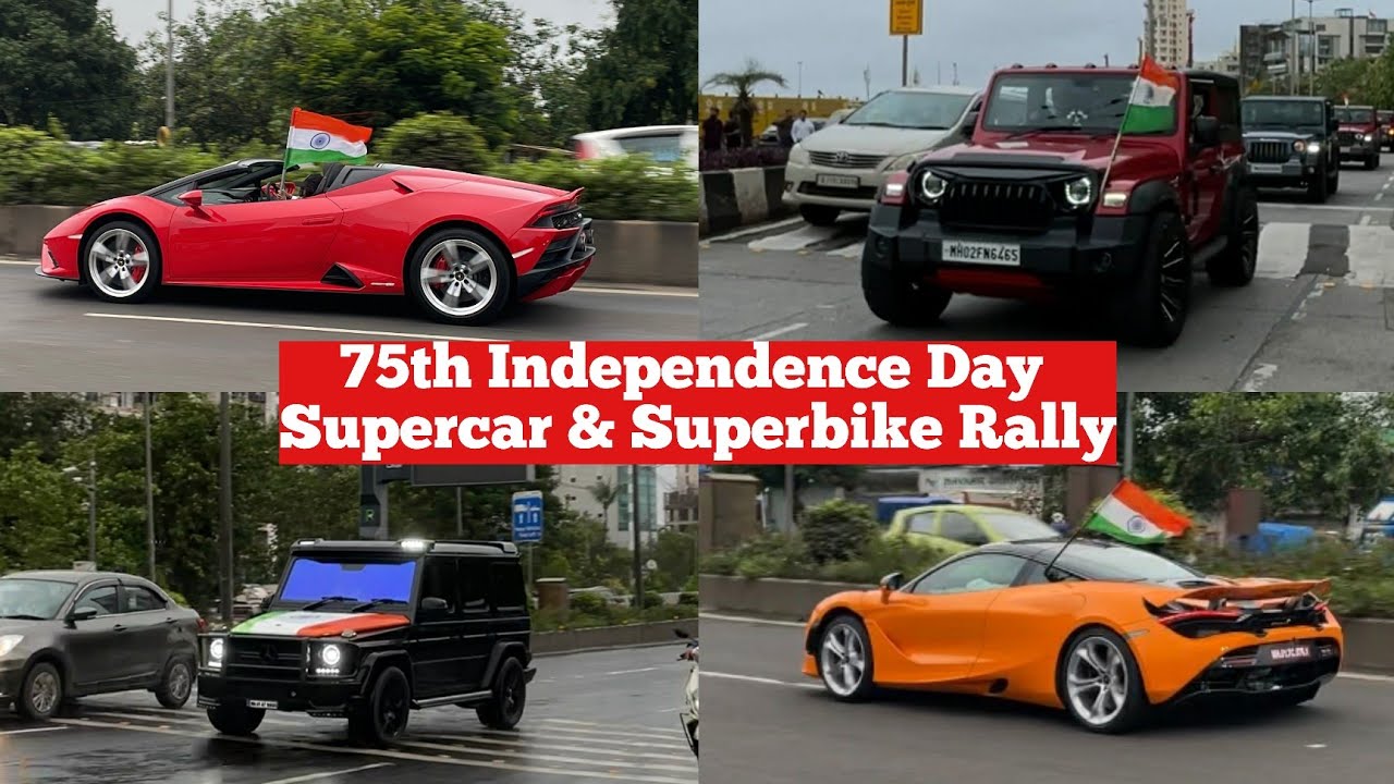 75th Independence Day Supercar Rally | Superbikes, Vintage Cars and more | Mumbai, India