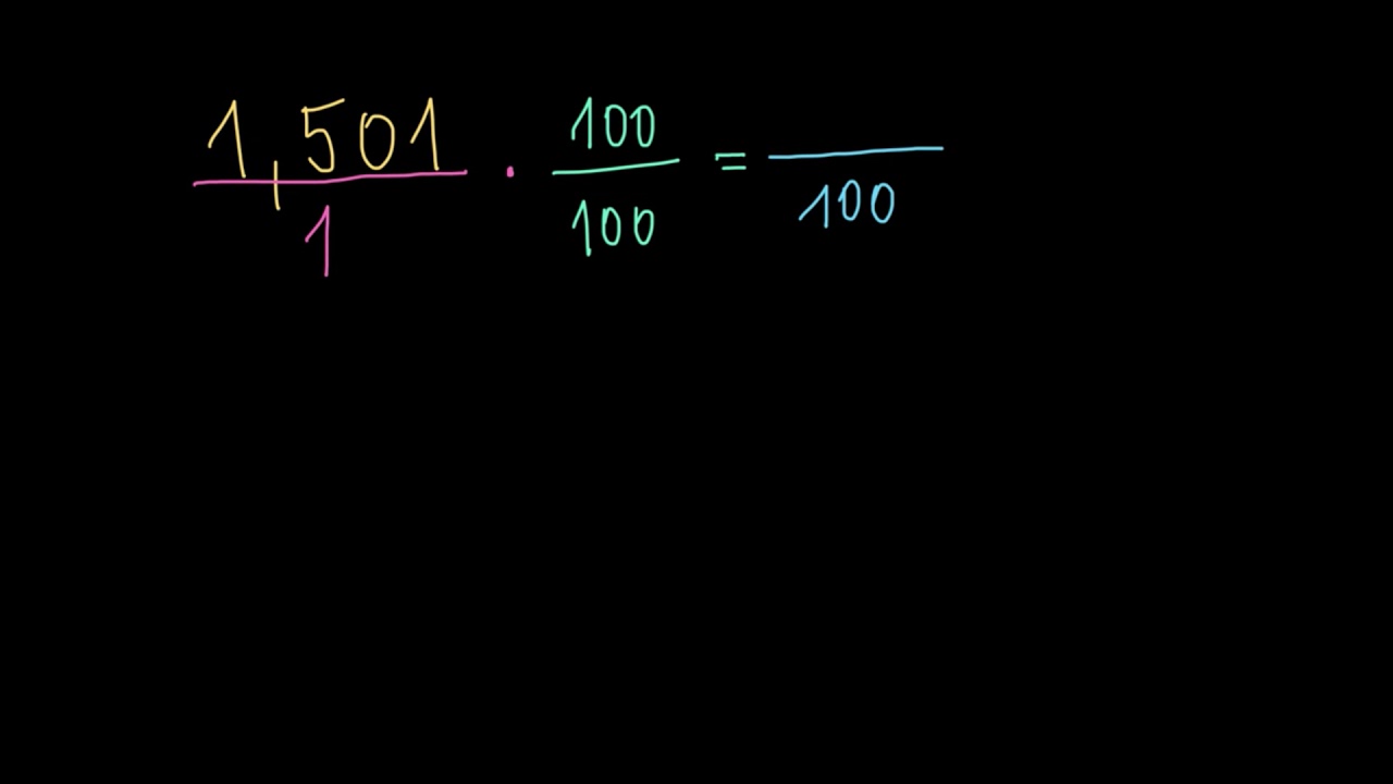Převod desetinných čísel na procenta: 1,501 | Procenta | Matematika | Khan Academy
