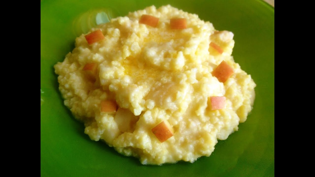 Готовим в пароварке. Каша Пшенная молочная с яблоком на пару.