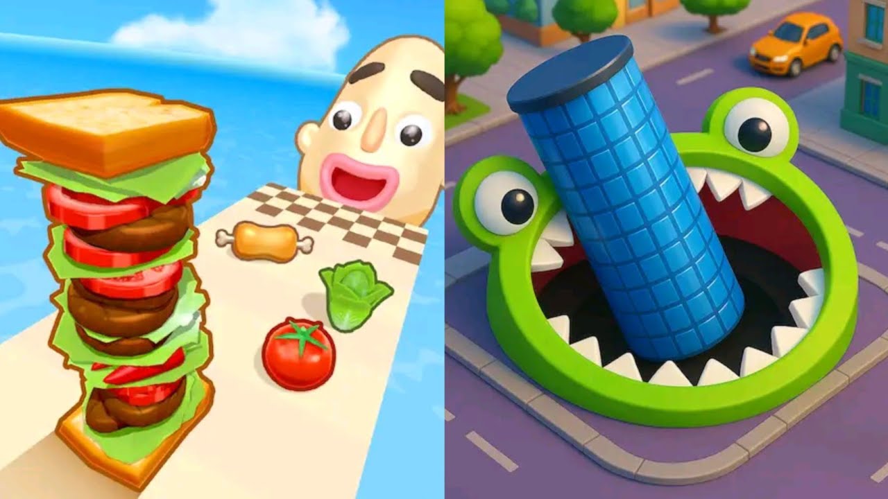 Sandwich Runner VS Hole.io MAX LEVELS UNLOCKED SPEEDRUN Gameplay