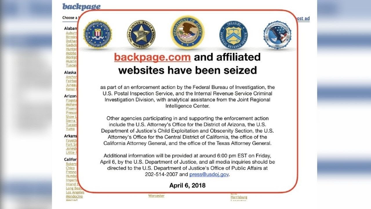 ВИДЕО: ФБР закрывает Backpage.com; нескольким людям предъявлены обвинения в преступлениях, связан...