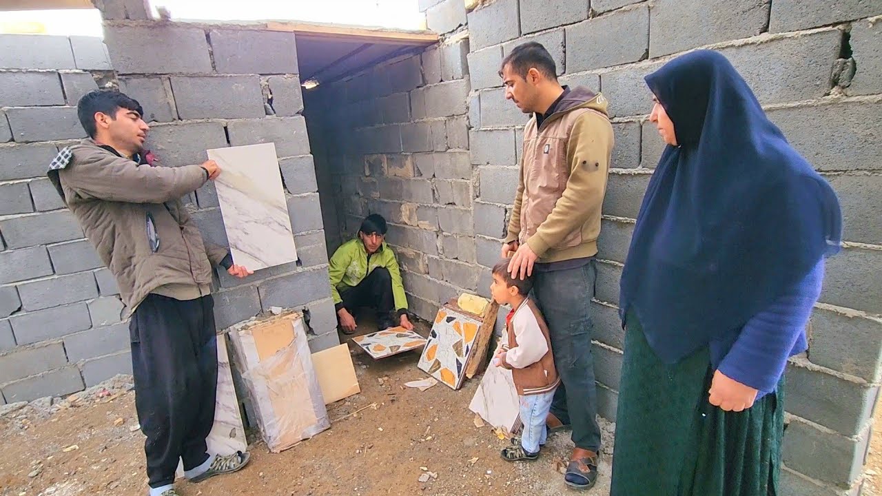 ✈️😨 Abu's family's fear of the fighter jet 🌌to 🛁covering the bathroom ceiling with tiles