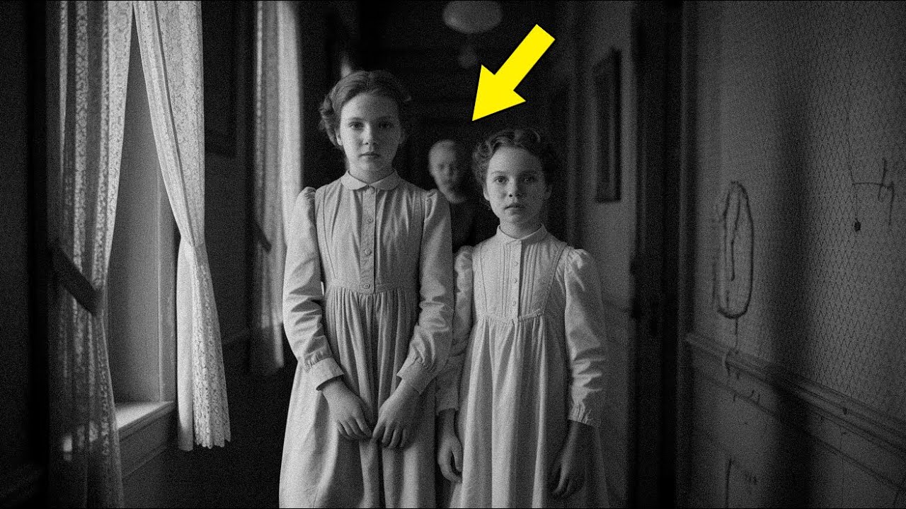 This 1896 photo of two smiling sisters seemed cheerful — until a zoom revealed who stood behind them