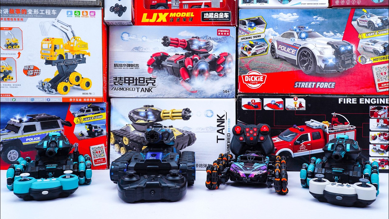 Unboxing RC Stunt Car, MYX Ultramodern, Ficcug RC Intelligent Robot, RC Dinosaur Monster Truck