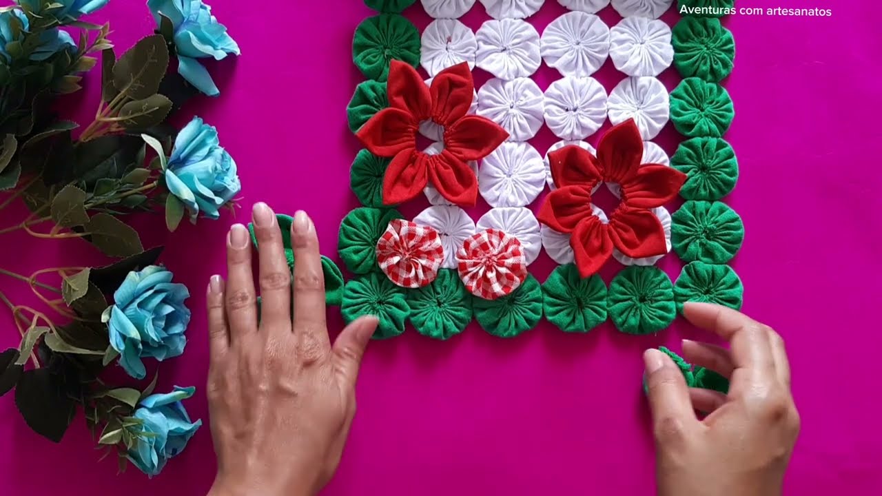 FAÇA E VENDA MUITO TRILHO DE MESA FEITO COM FUXICOS
