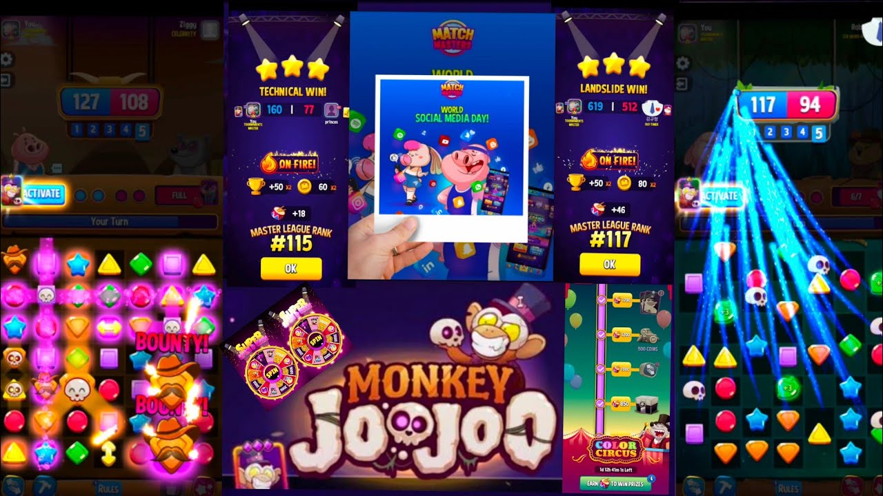 Match Masters, Monkey joo joo win every game. 🐒
