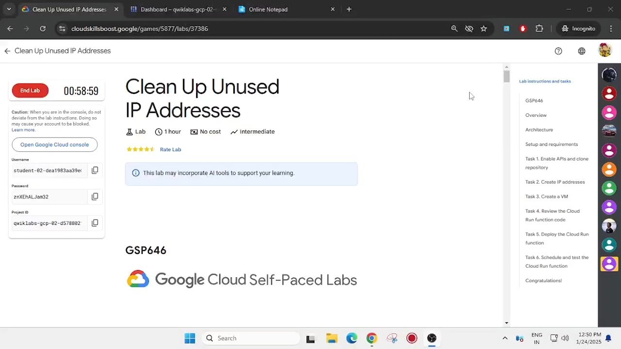 Clean Up Unused IP Addresses || #GSP646 || #2025 Solution