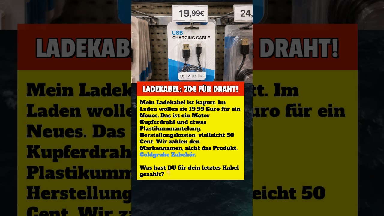 LADEKABEL: 20&euro; F&Uuml;R DRAHT!