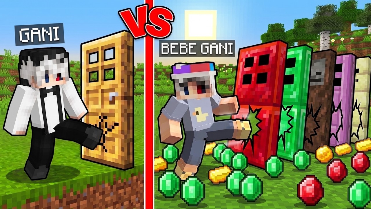 GANI vs 100 de USI in MINECRAFT!