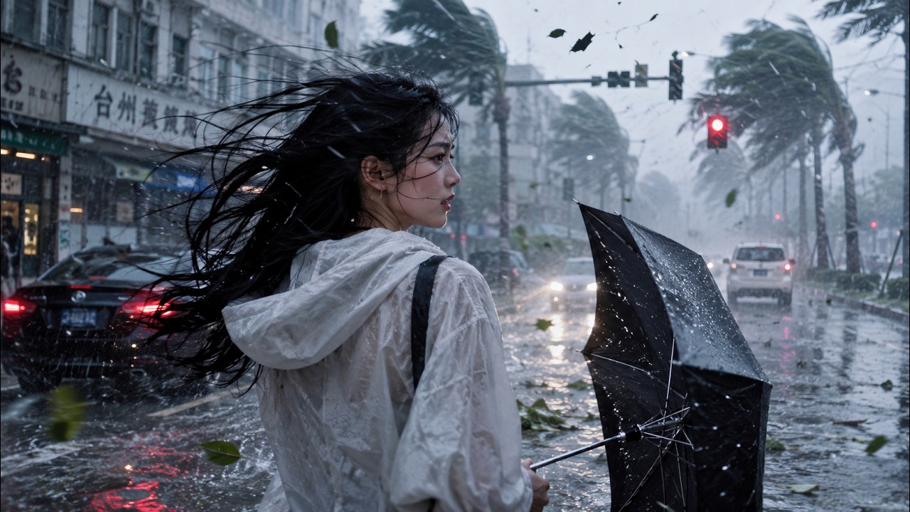Walking Through a Super Typhoon in China &mdash; Extreme Wind and Rain | 4K POV Rain Walk