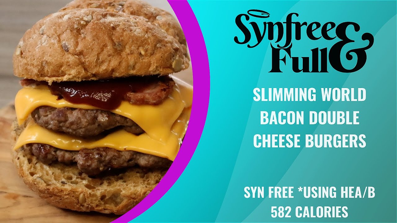 Slimming World Bacon Double Cheese Burger - Syn free (HEA/B) / 582 Calories.