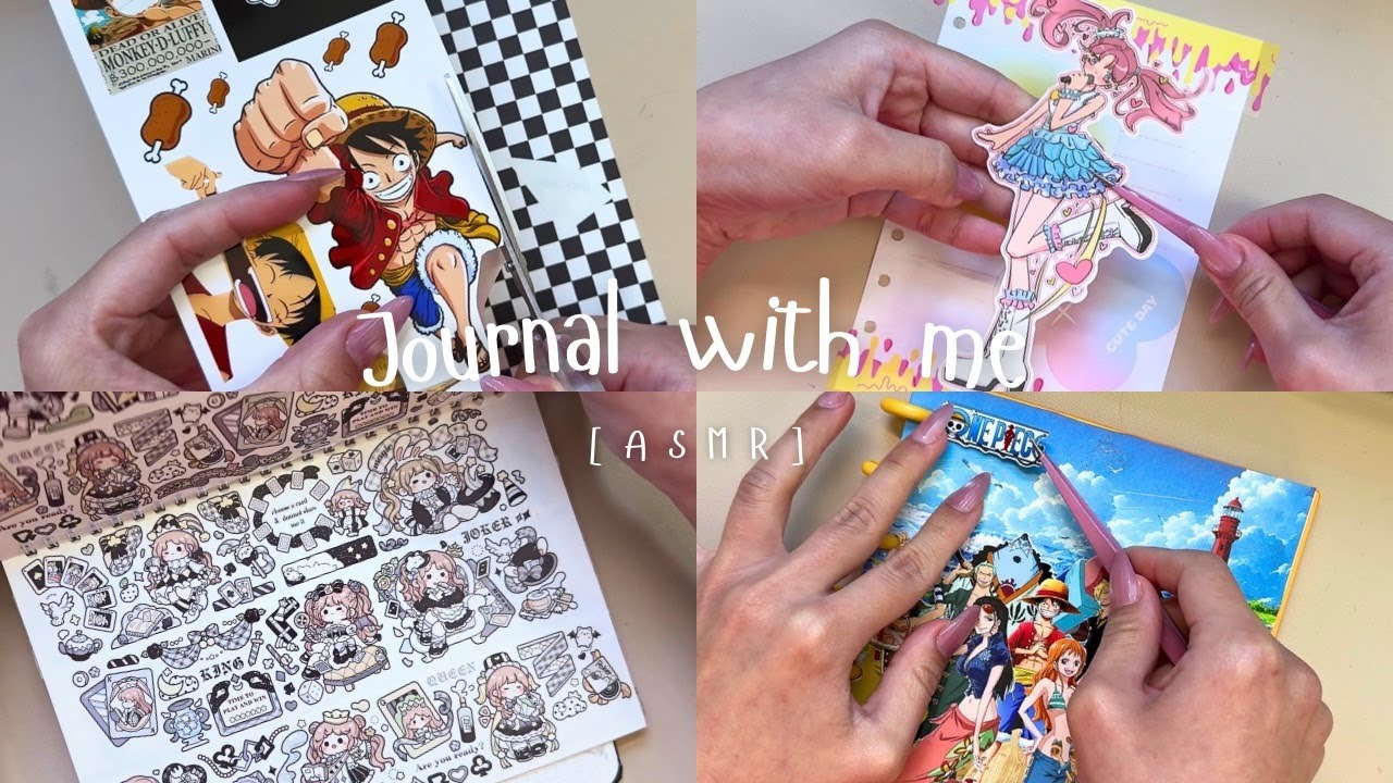 ASMR Journal Spread Collage | Anime & Kawaii Stickers | Scrapbooking Compilation Pt 5