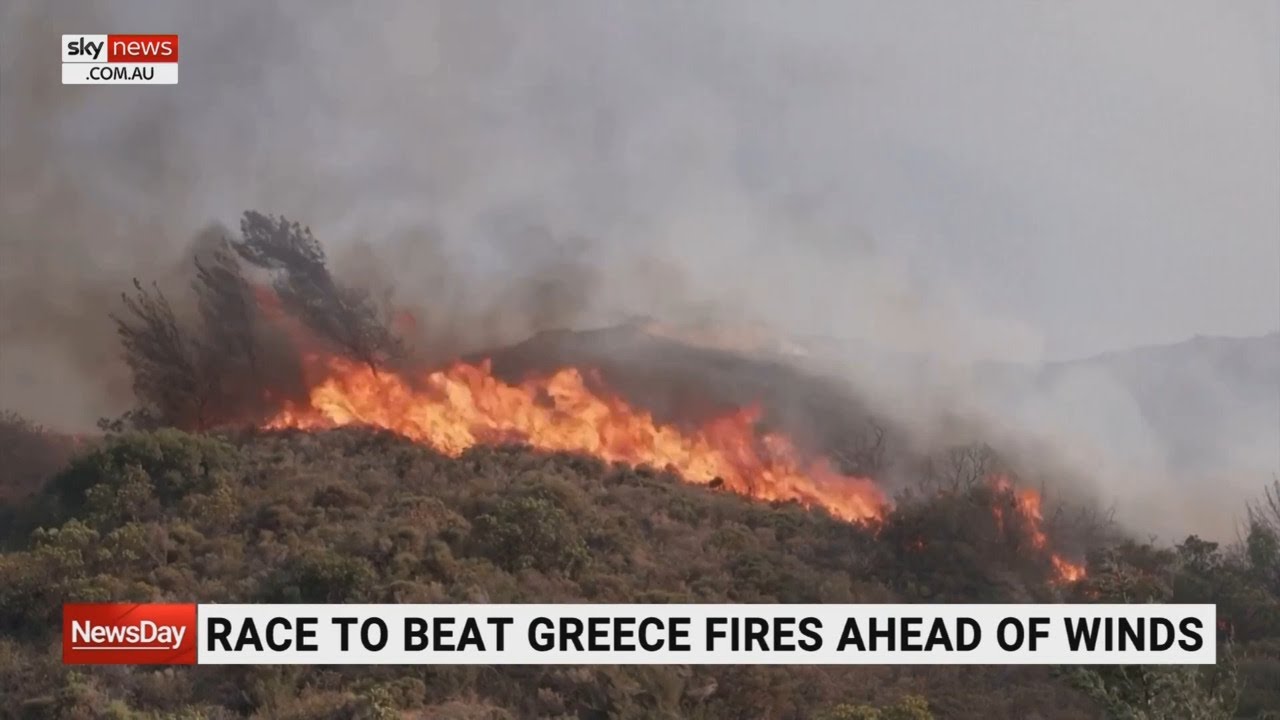 Emergency crews in Greece trying to douse raging wildfires