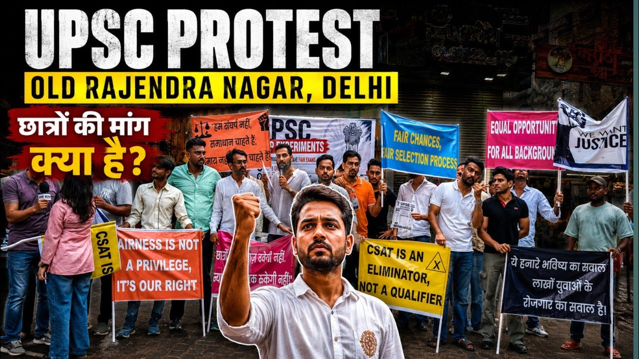 UPSC Aspirants Protest Old Rajendra Nagar  Over CSAT & RE Exam! #upsc #orn #karolbagh 