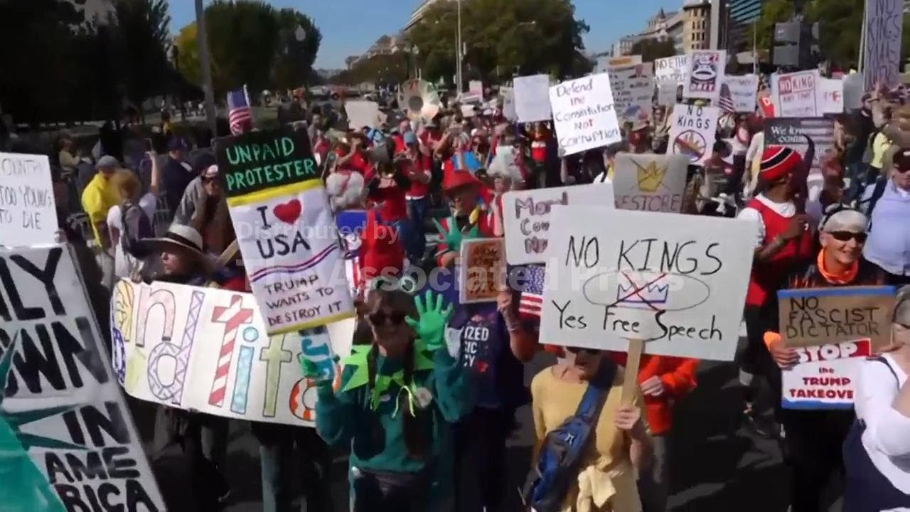'No Kings' protests against Trump bring a street party vibe in nation's capital