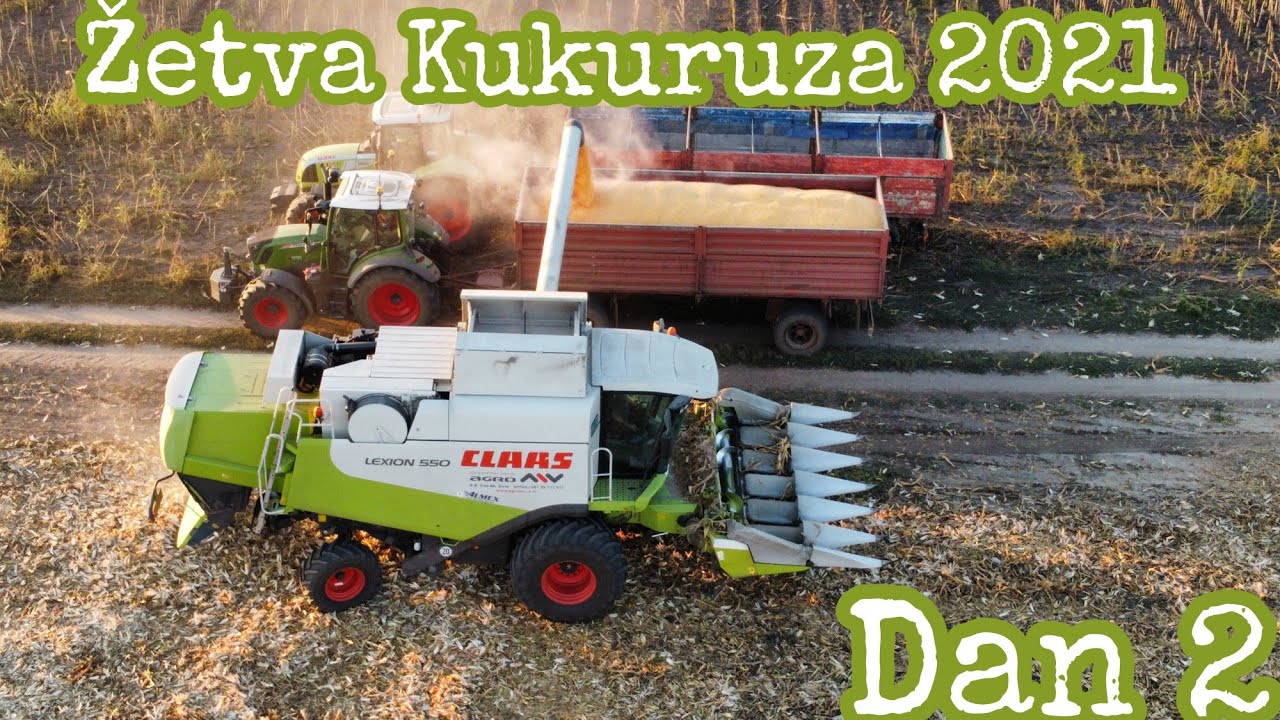 Žetva Kukuruza 2021 Dan 2; Claas Lexion 550 & Fendt 313 & Claas Arion 640c