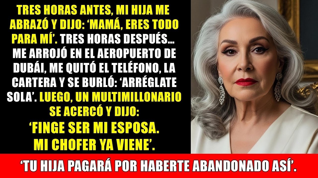 Mi hija me dejó en Dubái sin nada y se rió  'Arréglate'  Hasta que llegó un millonario