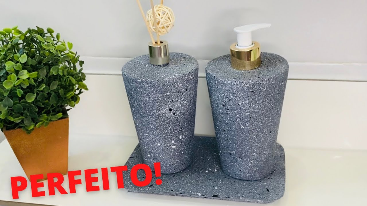 Kit de BANHEIRO feito com Gesso! Com efeito GRANILITE ! Muito fácil de fazer!!