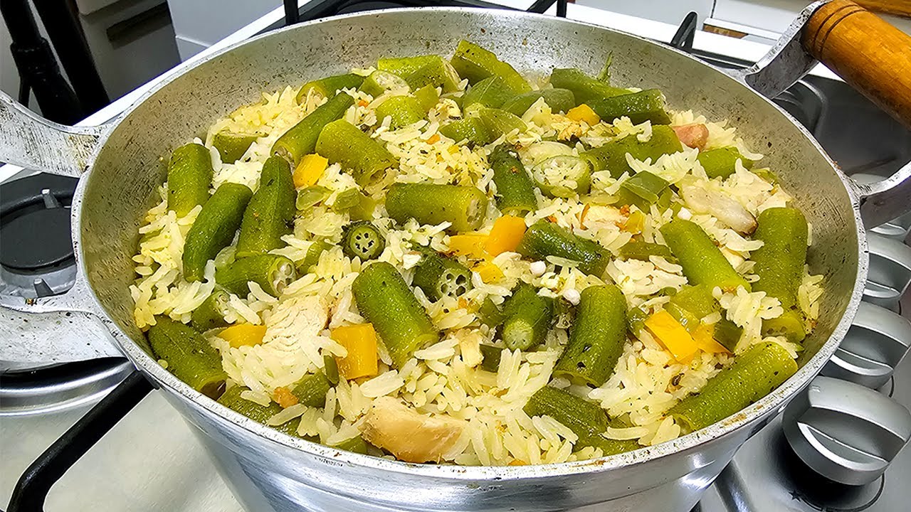 Assim que se faz arroz com quiabo receita da minha mãe