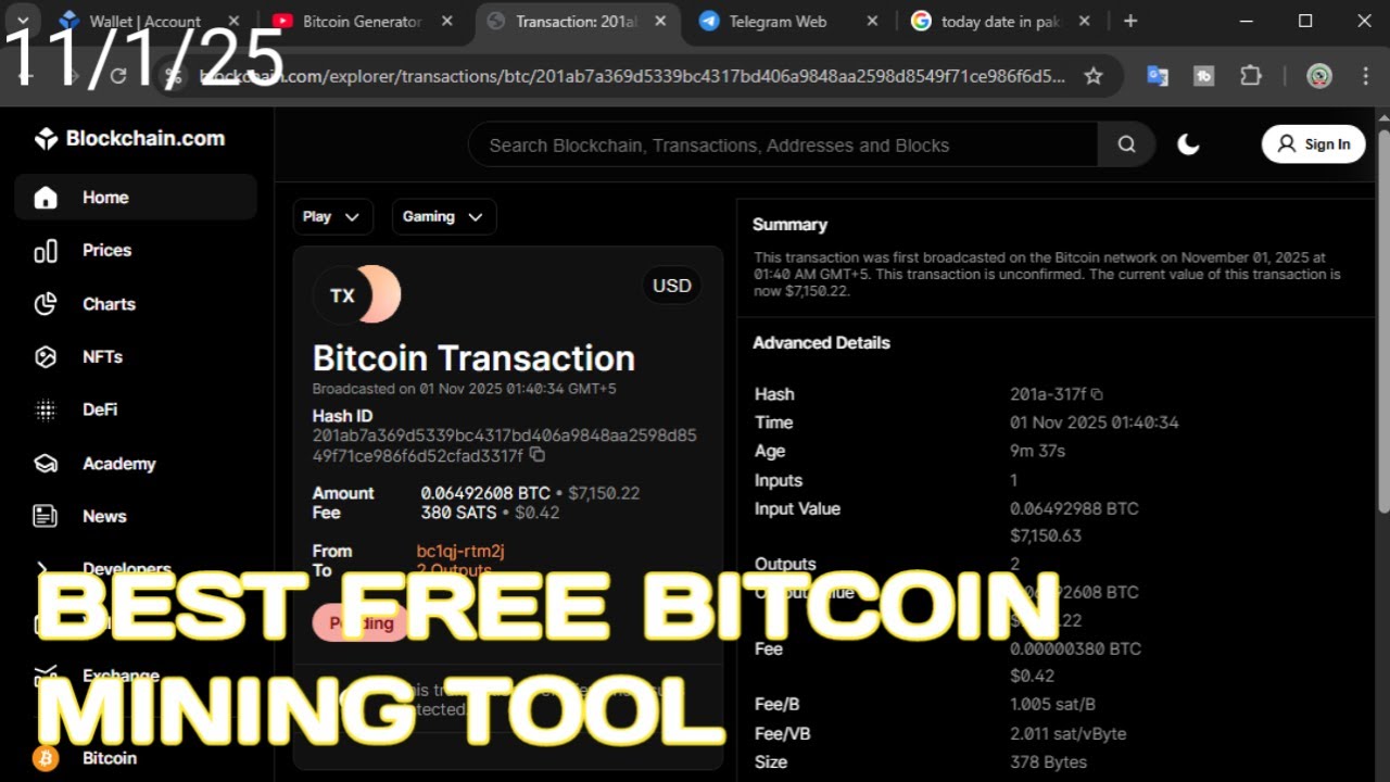 Earn $7,150.50 in 58 Minutes | Best Free Bitcoin Mining Tool 2026 (No GPU Needed) Bitcoin Unconfirme