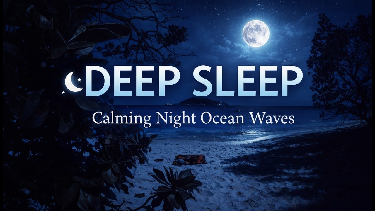 Fall Asleep Fast | Deep Sleep with Night Ocean Waves(No Music)