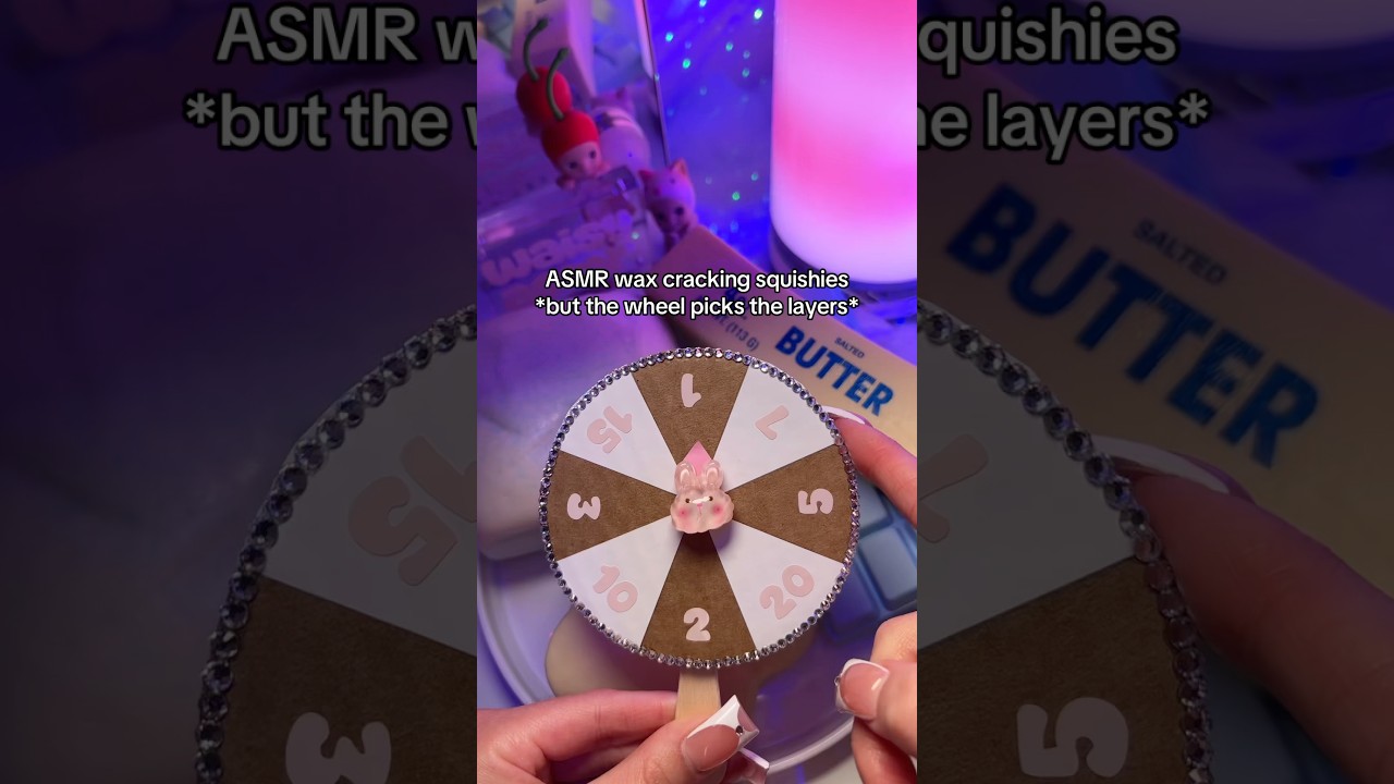 wax cracking squishies 🌀 *but the wheel picks the layers* #asmr #wax #squishy #asmrsound #shorts