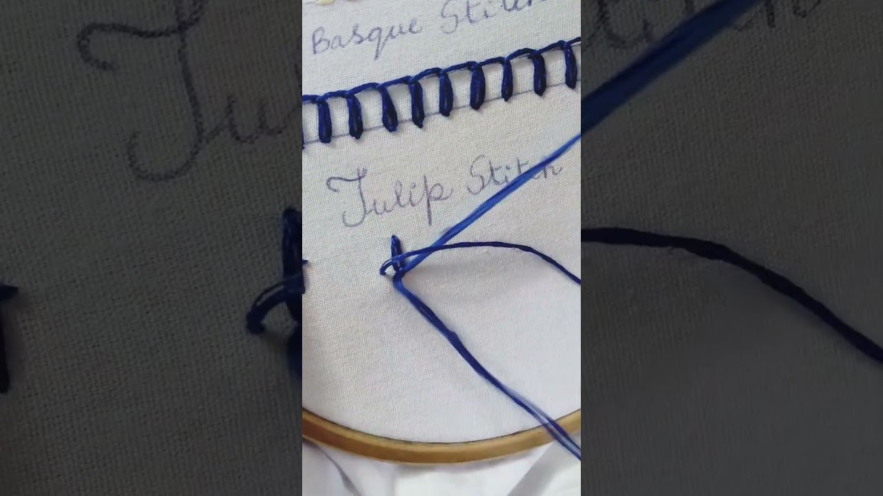 Tulip stitch, Chain stitch family, Hand made, Hand embroidery stitches tutorial 🪡✨#aesthetic #art 