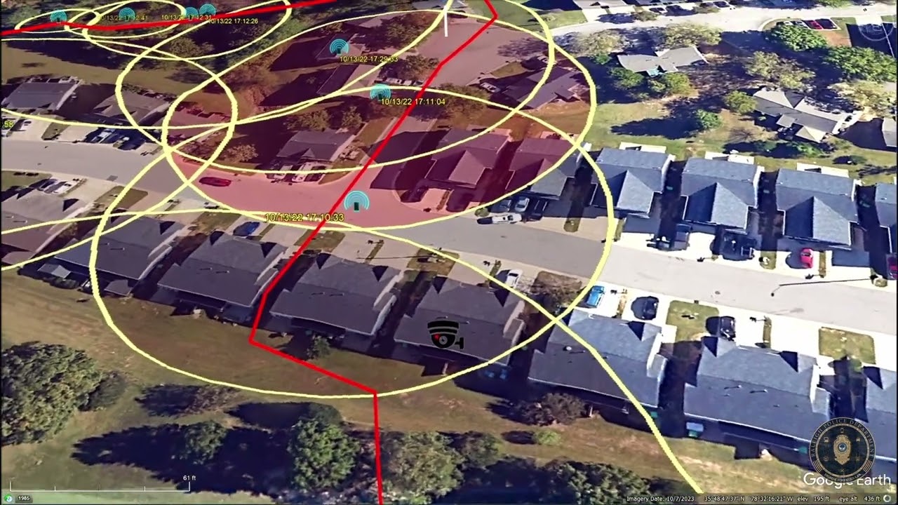 Raleigh police reconstruction of Austin Thompson's path during Hedingham mass shooting