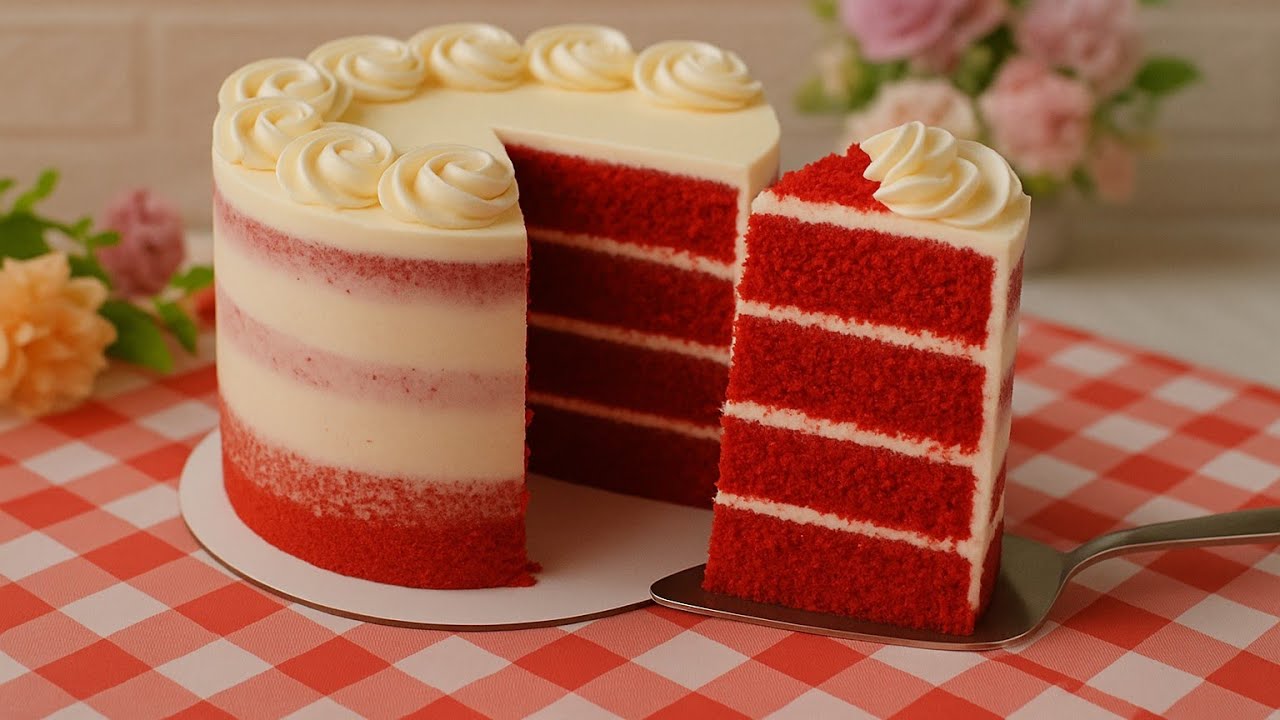 TORTA RED VELVET Super suave y esponjosa - como lograr un color rojo perfecto.