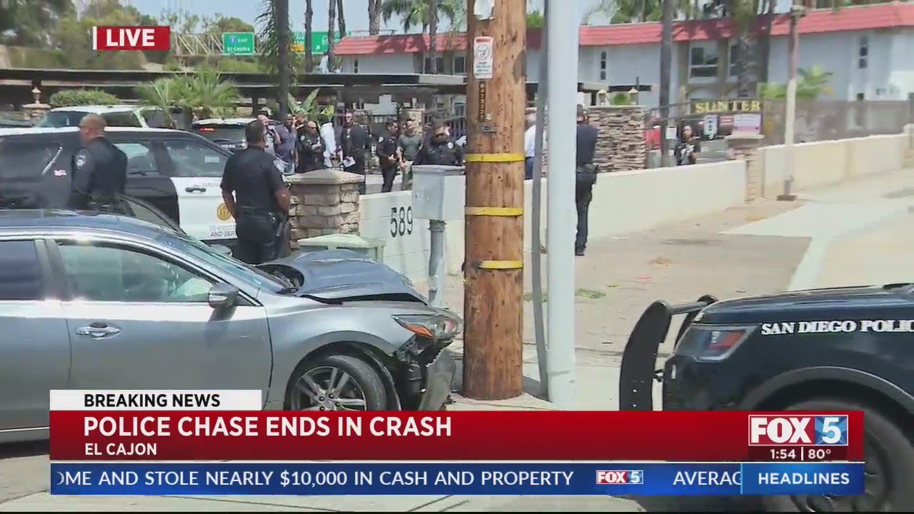 Chase Ends in Crash in El Cajon