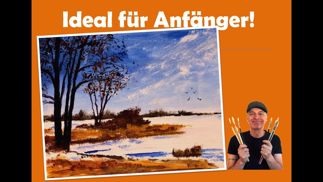 10-Minuten-Malerei: Wunderbares Winterwunder malen 🎨⛄| Anfänger | Tutorial