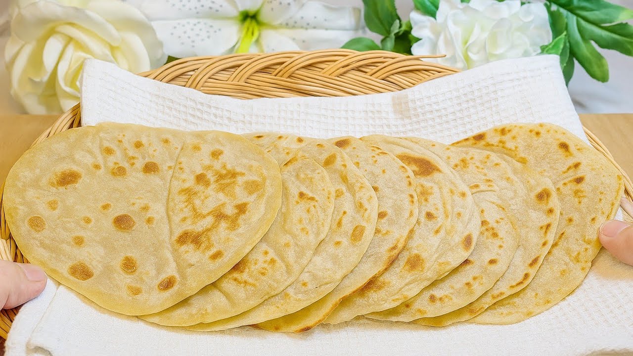 Tortilla , homemade bread Without Yeast in a frying pan ! 🥰🪄So Soft, So Easy