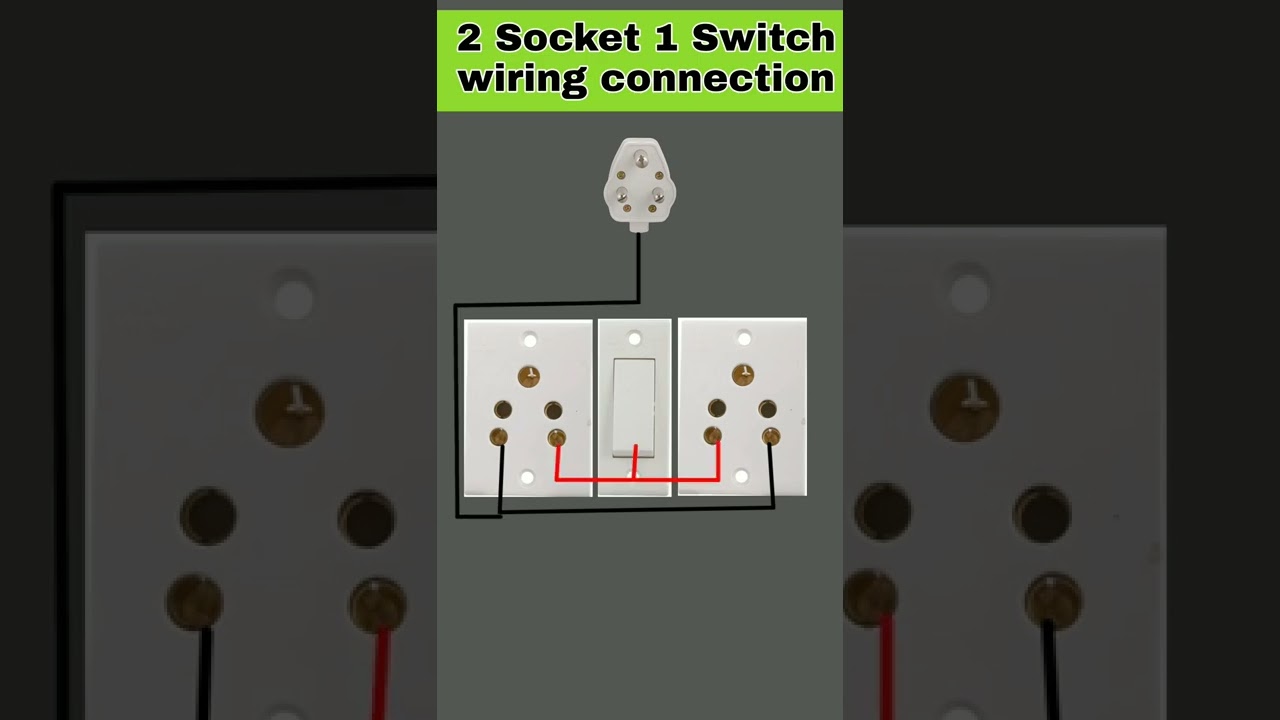 2 Socket 1 switch wiring connection | home wiring #shorts