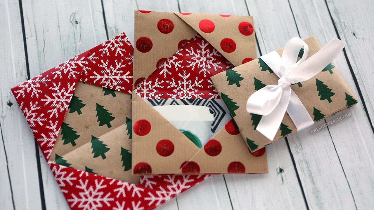 Holiday Card Series 2016 - Day 5 (DIY Gift Card Holder Made From Wrapping Paper)
