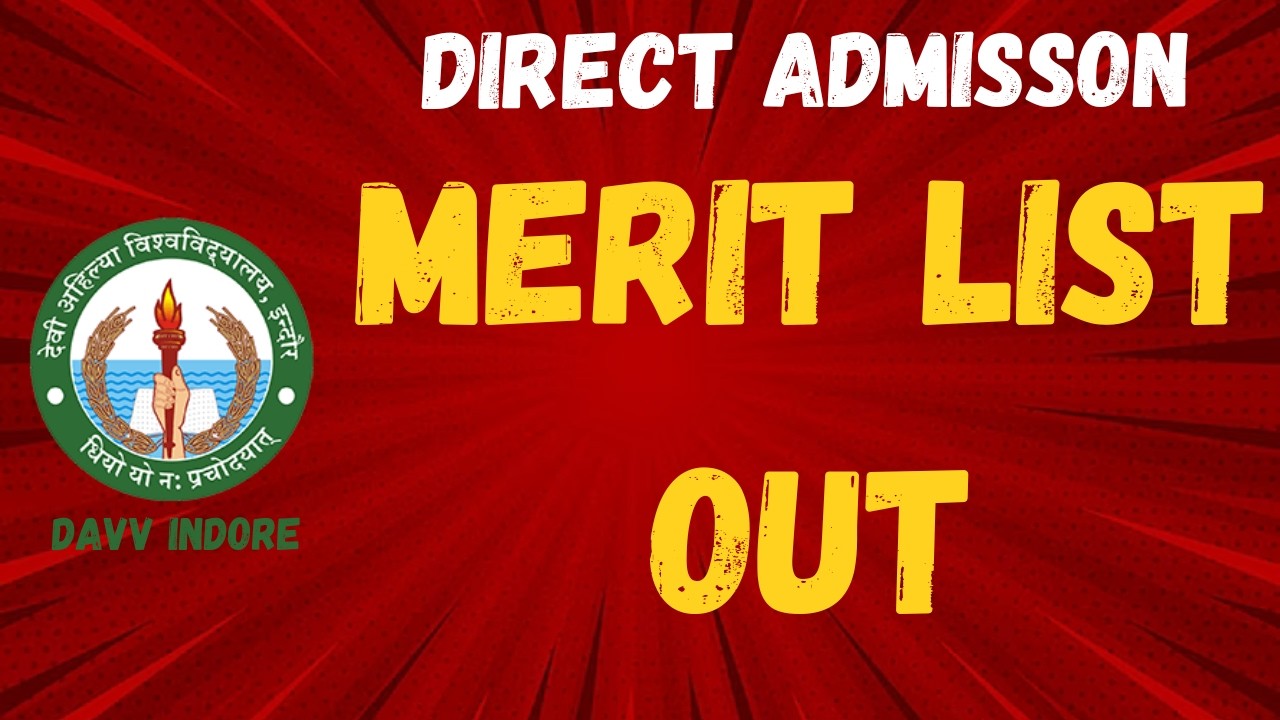 DAVV Indore Direct Admission Merit List Out 2026!