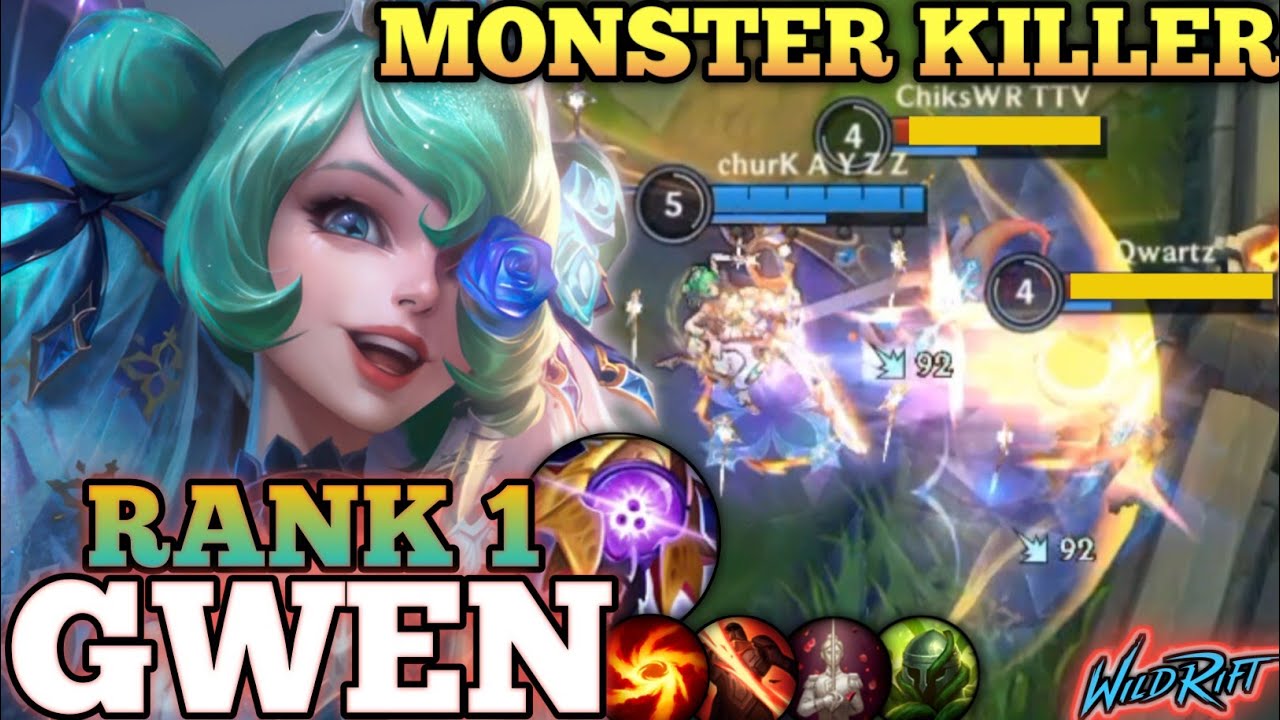 GWEN BRUTAL SCISSORS DAMAGE! OVERPOWER META BUILD - TOP 1 GLOBAL GWEN BY churK A Y Z Z - WILD RIFT