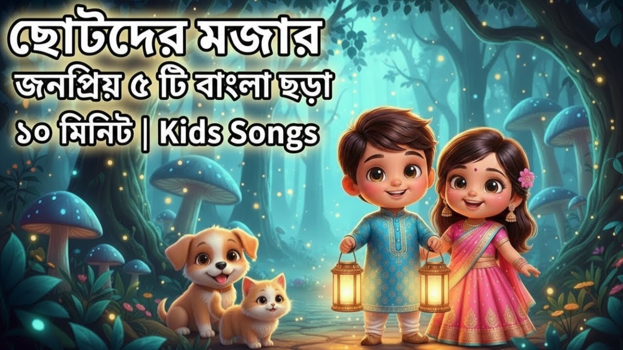 ৫টি সেরা বাংলা জনপ্রিয় ছড়া একত্রে | খোকা গেলো মাছ ধরতে ও আরও গান | 10 Min Bengali Nursery Rhymes