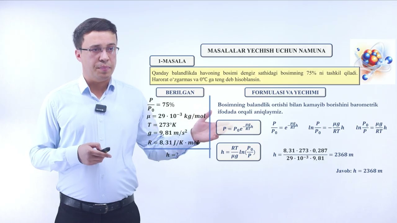 Barometrik formula va Bolsman taqsimoti