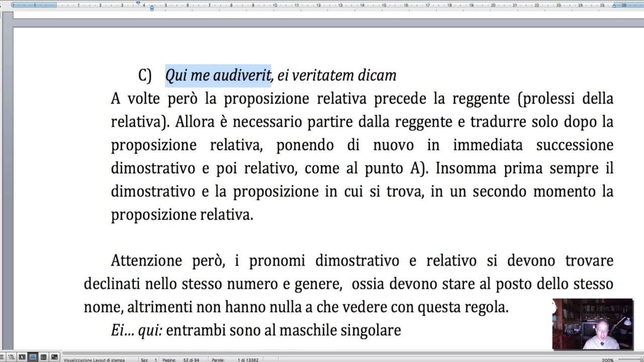 Lezioni di latino: pronome relativo