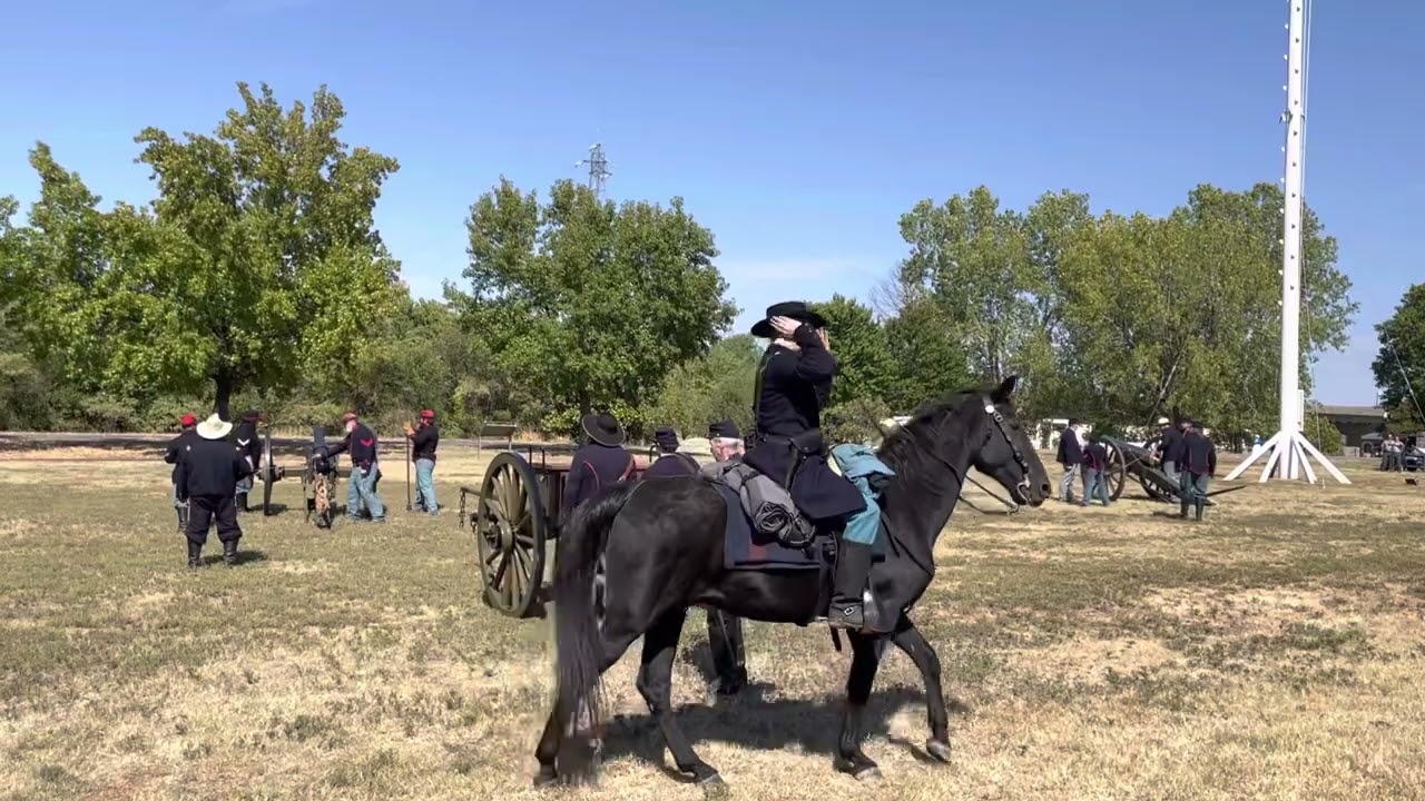 Cannon firing at Ft Smith, AR Civil War reenactment