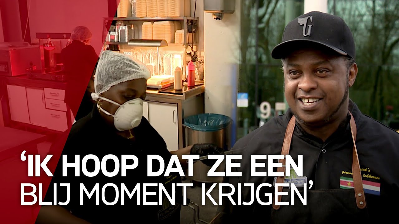 Patrick verrast personeel OLVG met Surinaamse broodjes