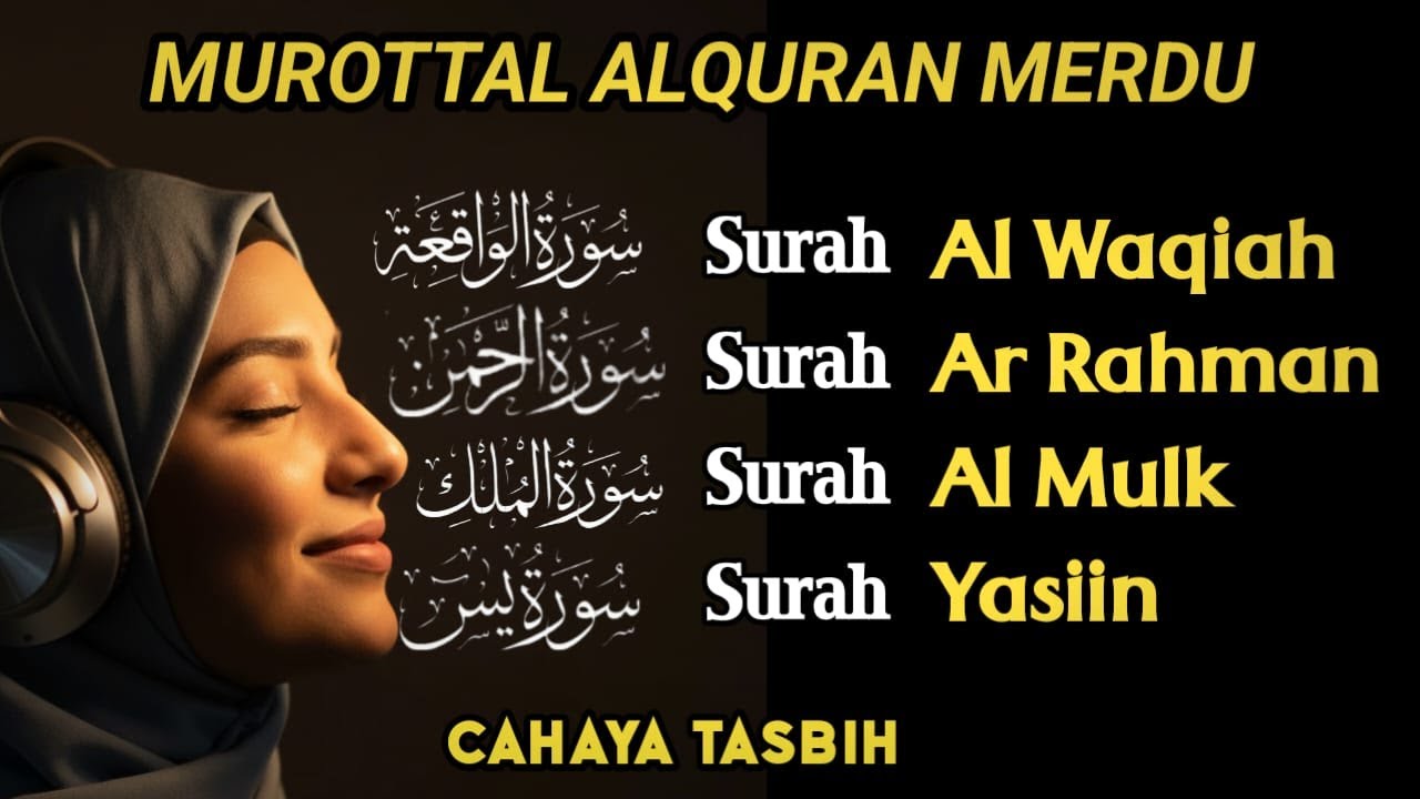 Dzikir Penenang Hati | Surah Al-Waqiah, Ar-Rahman, Al-Mulk, Yasin Merdu Disertai Teks Lengkap