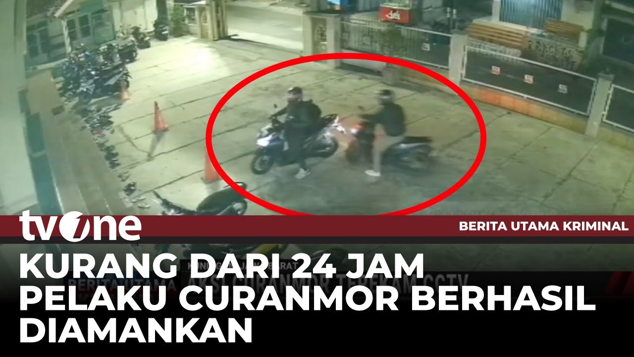 Pelaku Curanmor yang Aksinya Terekam CCTV Berhasil Ditangkap Polisi | Berita Utama Kriminal tvOne