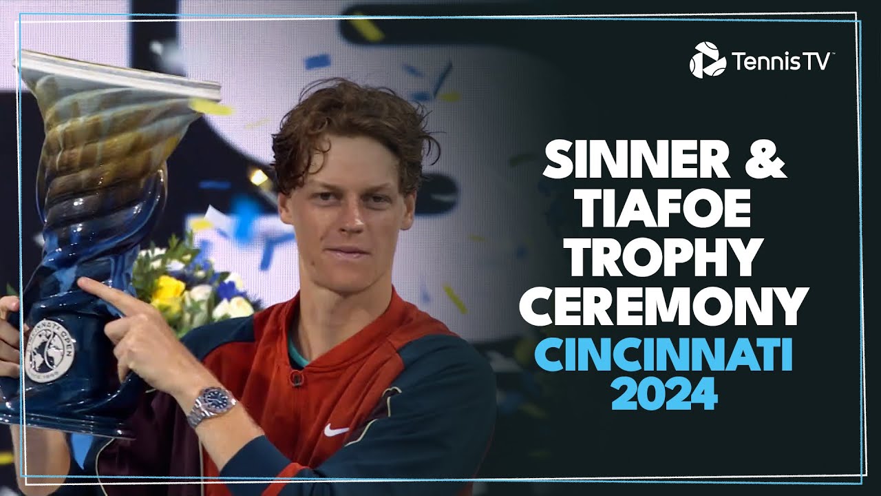 Jannik Sinner & Frances Tiafoe Championship Point and Trophy Ceremony | Cincinnati 2024