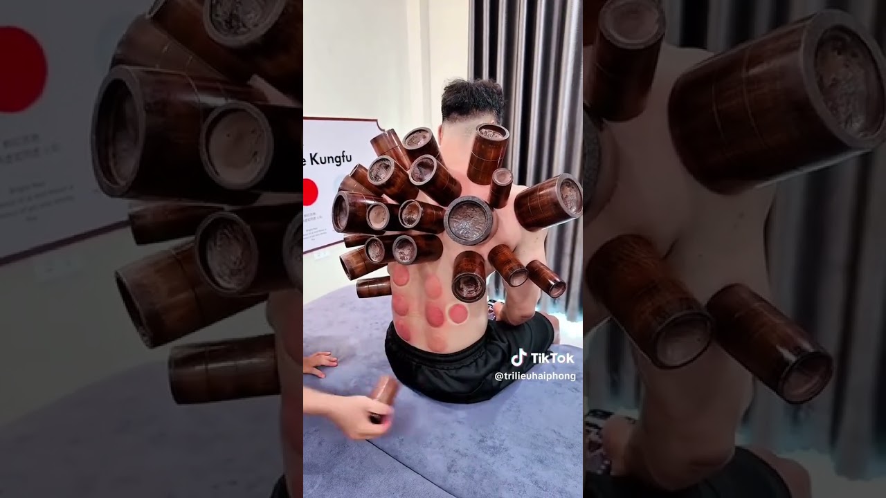 Bamboo cupping massage ASMR for this man 