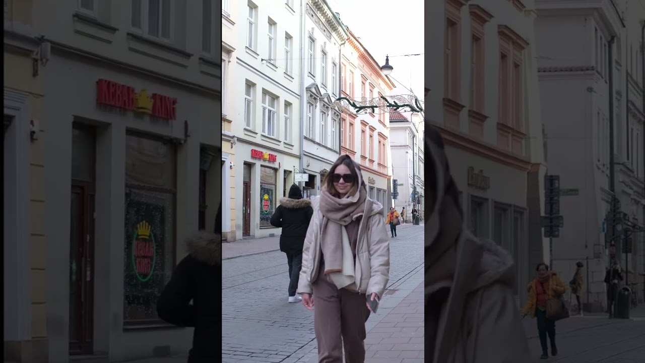 Girl in Poland Kraków wave hand reaction 