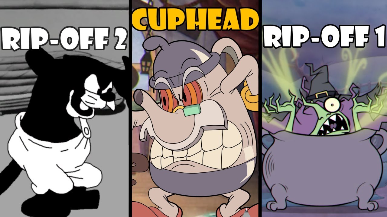 Final Bosses Comparison Between Cuphead And His RIP-OFFS (Enchanted Portals & RubberHose Rampage)