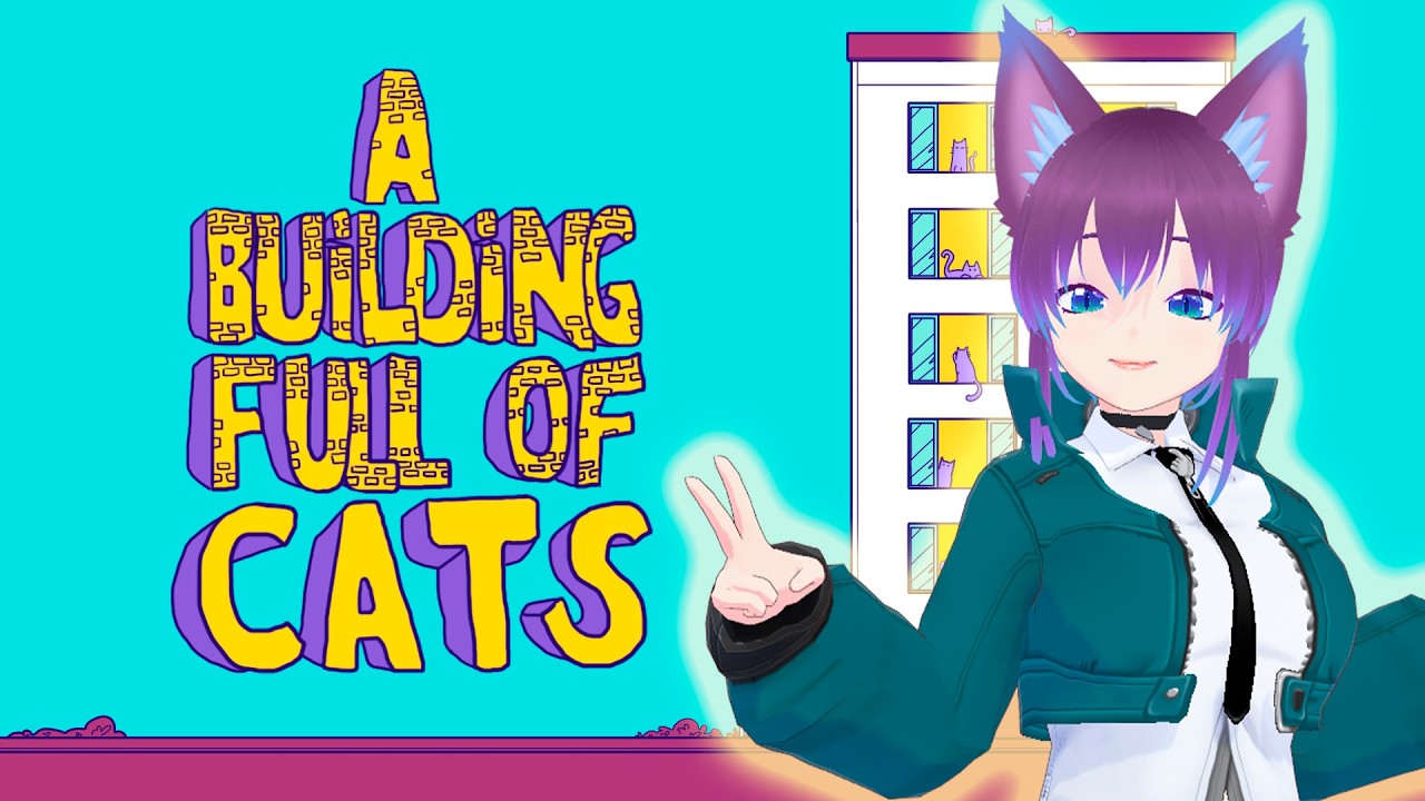 Космическая кошка играет в A Building Full of Cats